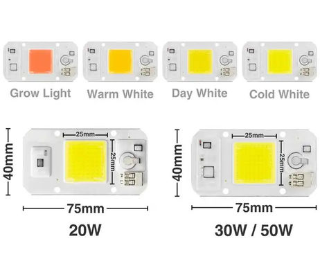 Piante bianche calde COB Power LED 20W 50W Alta luminosità per la luce di crescita