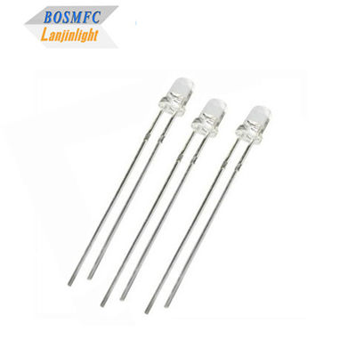 Anti-statico 3 mm attraverso foro LED diodo 20mA lenti trasparenti per l'illuminazione esterna