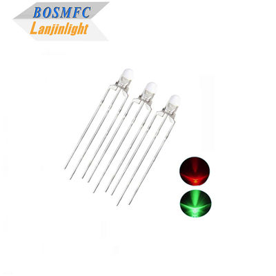 Bi Color 3mm Through Hole LED Multifunzionale 20mA Luce Rossa e Verde
