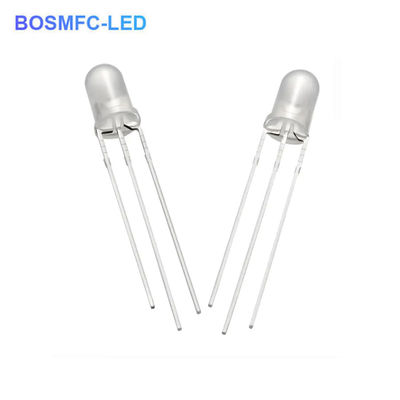 1.8V-2.4V Diodo LED a doppio colore 5 mm attraverso il buco Rosso Blu Colore Alta luminosità