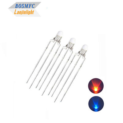 Bi color 3mm LED Anodo comune rosso e blu e catodo comune attraverso foro LED Dissipazione del calore