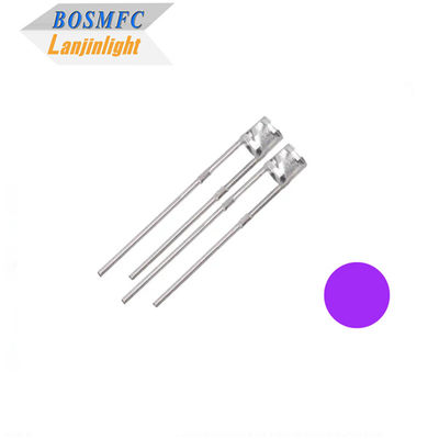 Flat Top UV LED Chip Diode 3mm Through Hole 365nm per il rilevamento dei gioielli